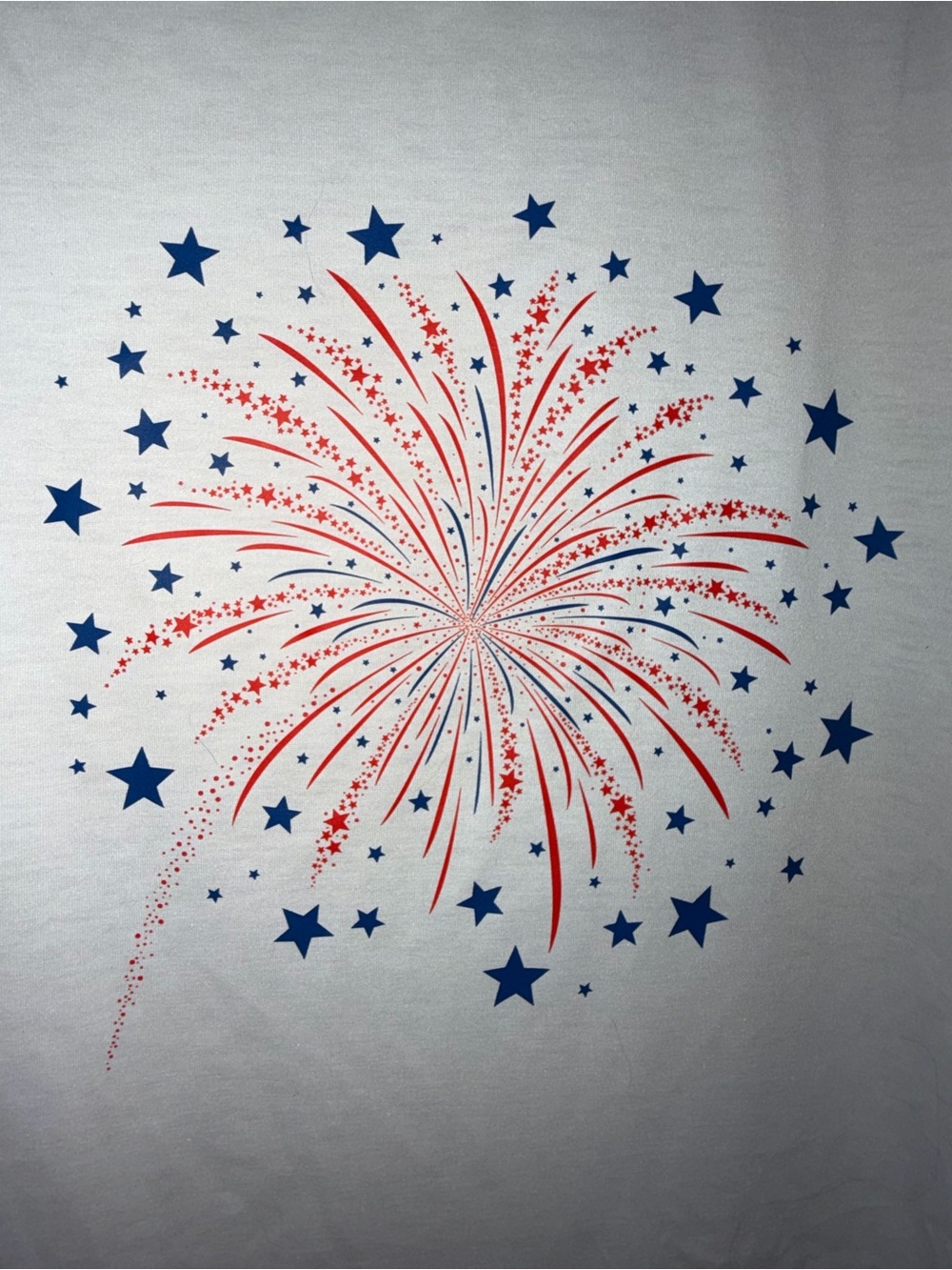 Sleeveless White T-shirt with Fireworks - New - Picture 2 of 5